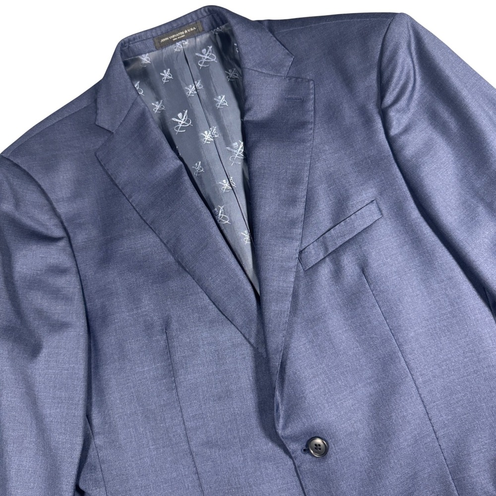 John Varvatos USA Mercer Suit Men 44L 37L Blue Loro Piana Wool Tailored 38x32